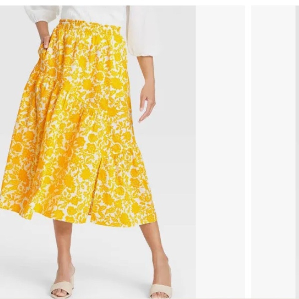 Who What WearFloral Yellow Skirt Size XS - Picture 5 of 5